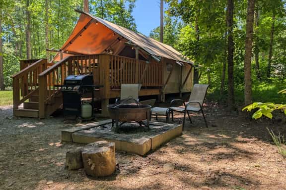 Glamping Tent with Deck | The Caverns & Waterfalls - Image 1